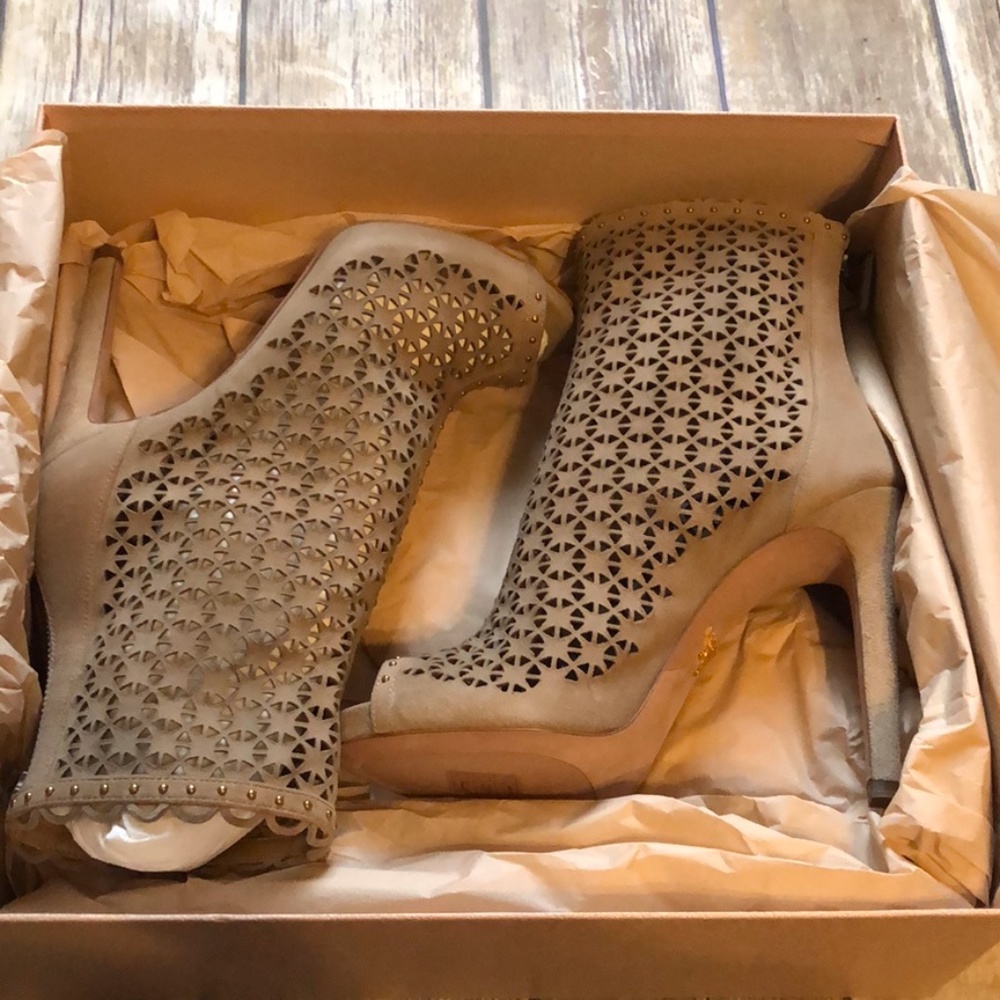 *Authentic* PRADA Suede Laser Cut Bootie